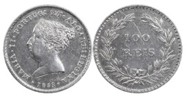 Portugal
D. Maria II (1834-1853)
100 Réis Lisbon 1853
AG: 37.01 2.97 g
Good Very Fine