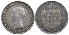 Portugal
D. Maria II (1834-1853)
500 Réis Lisbon 1847
AG: 39.13 14.71 g
XF, Beautiful patina