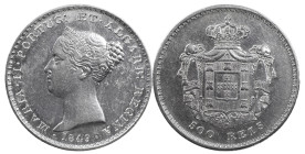 Portugal
D. Maria II (1834-1853)
500 Réis Lisbon 1849
AG: 39.15 14.77 g
XF, Possibly clean.