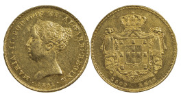 Portugal
D. Maria II (1834-1853)
2500 Réis Lisbon 1851
AG: 43.01 4.50 g
Very Fine