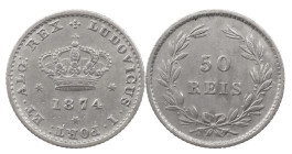 Portugal
D. Luís I (1861-1889)
50 Réis Lisbon 1874
AG: 08.05 1.24 g
Very Fine
