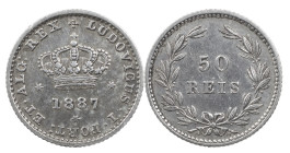 Portugal
D. Luís I (1861-1889)
50 Réis Lisbon 1887
AG: 08.05 1.25 g Scarce
XF