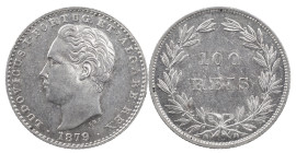 Portugal
D. Luís I (1861-1889)
100 Réis Lisbon 1879
AG: 09.15 2.52 g
XF