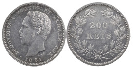 Portugal
D. Luís I (1861-1889)
200 Réis Lisbon 1887
AG: 10.01 4.97 g
XF