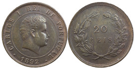 Portugal
D. Carlos I (1889-1908)
20 Réis Lisbon 1892
AG: 03.02 12.04 g
Good Very Fine
