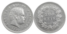 Portugal
D. Carlos I (1889-1908)
200 Réis Lisbon 1892
AG: 08.03 5.07 g
Good Very Fine