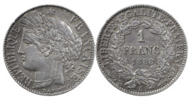 Portugal
D. Carlos I (1889-1908)
200 Réis (1 Franc) 1888 A
AG: 09.02 5.00 g
XF A UNC