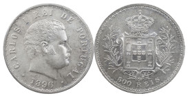 Portugal
D. Carlos I (1889-1908)
500 Réis Lisbon 1896
AG: 11.10 12.48 g
XF