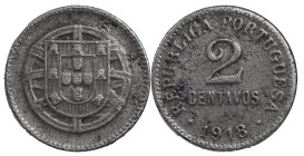 Portugal
Portuguese Republic (1910-Present)
2 centavos 1918 Iron
AG: 02.01 3.89 g
About Very Fine