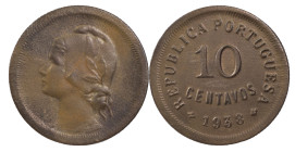 Portugal
Portuguese Republic (1910-Present)
10 centavos 1938
AG: 09.05 3.81 g
About Very Fine
