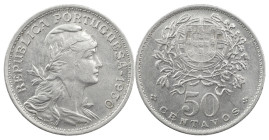 Portugal
Portuguese Republic (1910-Present)
50 centavos 1930
AG: 20.04 4.43 g
XF