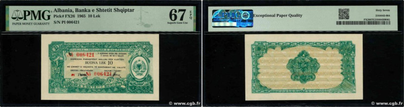 Country : ALBANIA 
Face Value : 10 Lek 
Date : (1965) 
Period/Province/Bank : Fo...