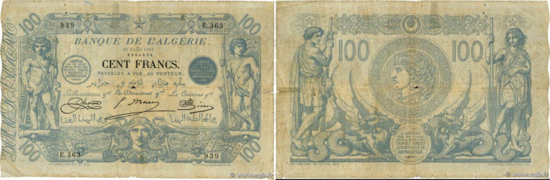 Country : ALGERIA 
Face Value : 100 Francs 
Date : 22 mars 1919 
Period/Province...