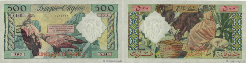 Country : ALGERIA 
Face Value : 500 Francs 
Date : 21 février 1958 
Period/Provi...