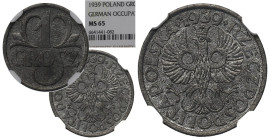 GG, 1 grosz 1939 - NGC MS65 2-MAX