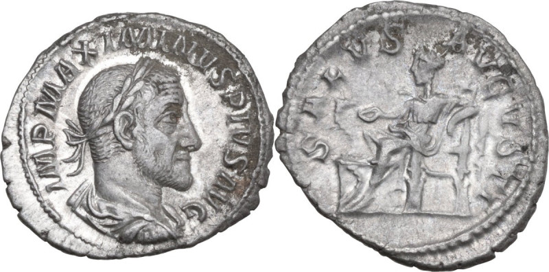 Maximinus I (235-238). AR Denarius, 235-236. Obv. IMP MAXIMINVS PIVS AVG. Laurea...