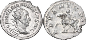 Trajan Decius (249-251). AR Antoninianus, Rome mint. Obv. IMP C M Q TRAIANVS DECIVS AVG. Radiate, draped and cuirassed bust right. Rev. ADVENTVS AVG. ...