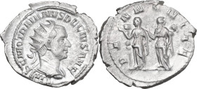 Trajan Decius (249-251). AR Antoninianus, Rome mint, 249-251. Obv. IMP C M Q TRAIANVS DECIVS AVG. Radiate, draped and cuirassed bust right. Rev. PANNO...