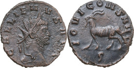 Gallienus (253-268). BI Antoninianus, Rome mint, 267-268. Obv. IMP GALLIENVS AVG. Radiate and cuirassed bust right. Rev. IOVI CONS AVG. Goat standing ...