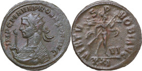 Probus (276-282). BI Antoninianus, Siscia mint. Obv. IMP C M AVR PROBVS PF AVG. Radiate, draped and cuirassed bust left, holding scepter. Rev. VIRTVS ...