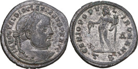 Diocletian (284-305). AE Follis, Thessalonica mint, 302-303. Obv. IMP CC VAL DIOCLETIANVS PF AVG. Laureate head right. Rev. GENIO POPVLI ROMANI. Geniu...
