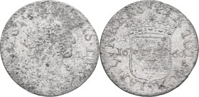 Fosdinovo. Maria Madalena Centurioni, moglie di Pasquale Malaspina (1663-1669). Luigino 1666. Camm. 65 var. (IMAG). AG. 1.6 g. 20.3 mm. MB/BB.
