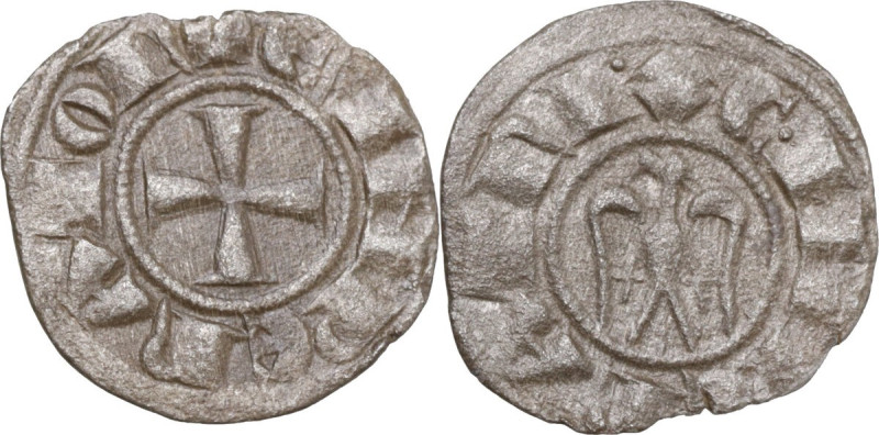 Messina. Enrico VI di Svevia (1191-1196) con la moglie Costanza d'Altavilla. Den...