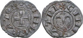 Messina. Enrico VI (1194-1197). Denaro. Sp. 26. MI. 0.6 g. BB+.