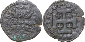 Napoli. Filippo III (1598-1621). 3 Cavalli. Magliocca 87. AE. 2.73 g. 21 mm. RRR. qBB.