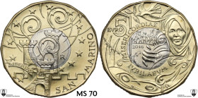 San Marino. 5 Euro 2016, Giubileo della Misericordia. 9.3 g. 27 mm. Encapsulated by Classical Coin Grading MS 69.