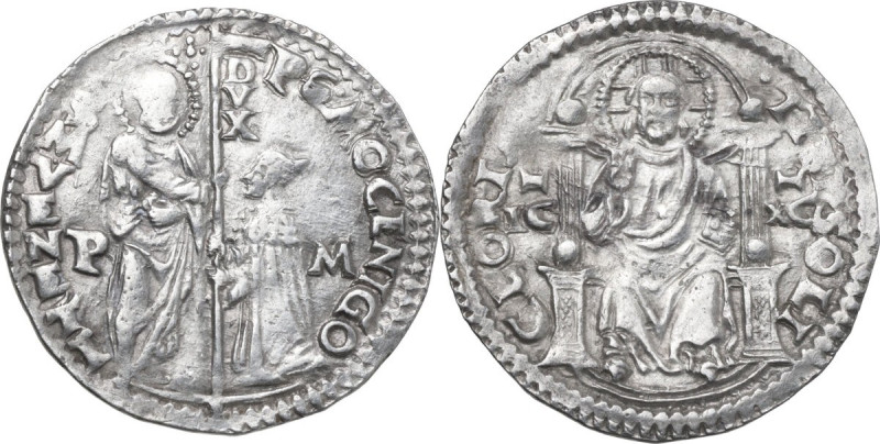 Venezia. Pietro Mocenigo (1474-1476). Marcello o mezza lira sigle PM, Polo Malip...