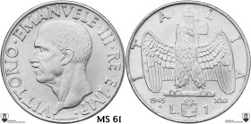 Regno di Italia. Vittorio Emanuele III (1900-1943). Lira 1943, A. XXI, calamitabile. Pag. (decimali) 797. AC. 7.95 g. 26 mm. R. qFDC. Encapsulated by ...