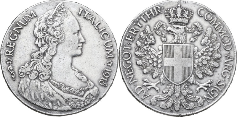 Colonia Eritrea. Vittorio Emanuele III (1900-1943). Tallero 1918. Pag. (decimali...