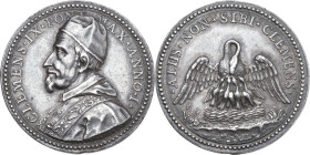 Clemente IX (1667-1669), Giulio Girolamo Rospigliosi. Medaglia A. I. Mis. 682. AG. 21.88 g. 35 mm. Opus: Hamerani. Minimi graffietti nei campi e sul b...
