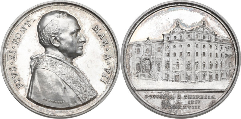 Pio XI (1922-1939). Medaglia annuale. Anno VII. R/ Il nuovo Collegio Russo. Bart...