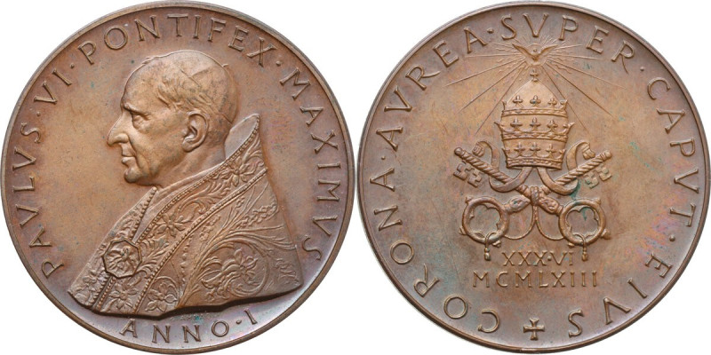 Paolo VI (1963-1978). Medaglia 1963 per l'Incoronazione. De Luca 359. AE. 33.97 ...