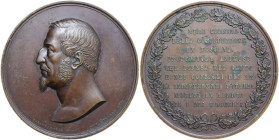 Neri Corsini (1771-1845). Medaglia 1859 per la morte a Londra. Fava 61. AE. 59 mm. Opus: Nicolò Cerbara. Piccole ossidazioni removibili. qSPL.