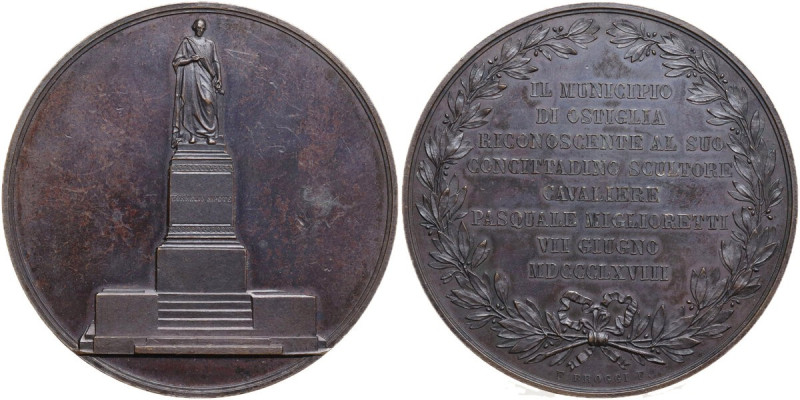 Pasquale Miglioretti (1822-1881), scultore. Medaglia 1868 coniata dal Comune di ...