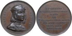 Raffaello Sanzio (1483-1520), Pittore. Medaglia 1883 per il IV centenario della nascita. Forrer IV-161. AE. 39 mm. Opus: C. Moscetti. Colpetto al cigl...