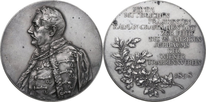 Austria. Franz Joseph I (1848-1916). Medal 1898, Graf Hunyadi. AR. 53 g. 50 mm. ...