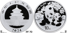 China. 10 Yuan 2023, Panda series. AR. 29.88 g. 40 mm. Encapsulated by Classical Coin Grading PF 70 Cameo.