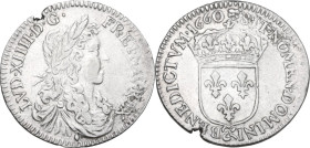 France. Louis XIV (1643-1715). 5 sols o 1/12 d'ecu, 1660 (Aix). Camm. F11. AR. 2.29 g. 20.7 mm. BB.