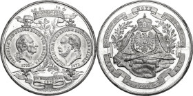 Germany. Wilhelm I (1861-1888). Tin medal, 1872. Obv. Heads of Friedrich II and Wilhelm I in medallions facing each other; between, branches of laurel...