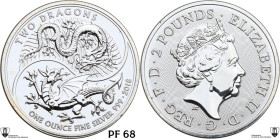 Great Britain. Elizabeth II (1952-2022). 2 pounds 2018, Power and Patriotism. KM 1566. AR. 31.22 g. 38 mm. PROOF. Encapsulated by Classical Coin Gradi...