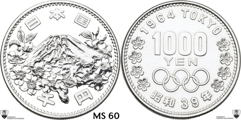Japan. Shōwa (1926-1989). 1'000 Yen, year 39 (1964), Tokyo Summer Olympic Games....