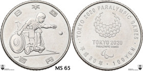 Japan. Heisei (1989-2019). 100 Yen, year 30 (2018), Tokyo 2020 Parolimpics, Boccia. CU/NI. 4.8 g. 22.5 mm. Encapsulated by Classical Coin Grading MS 6...