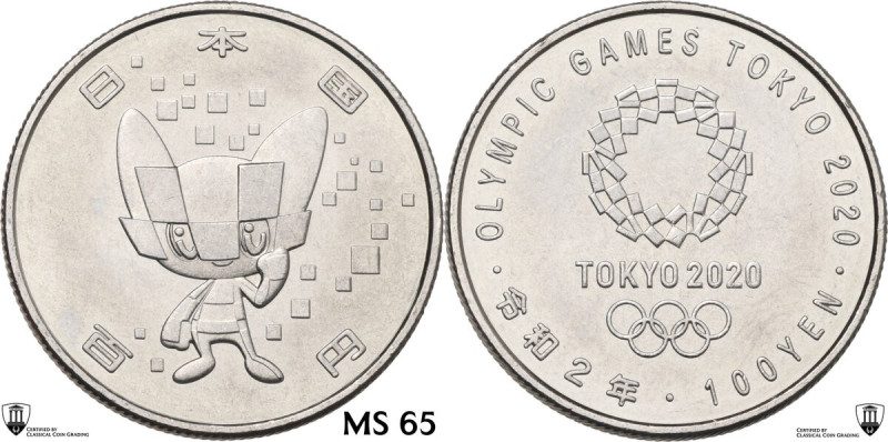 Japan. Reiwa (2019-). 100 Yen, year 2 (2020), Tokyo 2020 Olimpics, Miratowa. CU/...