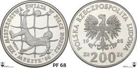 Poland. People's Republic (1952-1989). NI 200 zlotych 1985 PROBA World Cup. KM Pr512. NI. 10.74 g. 29 mm. Encapsulated by Classical Coin Grading PF 68...