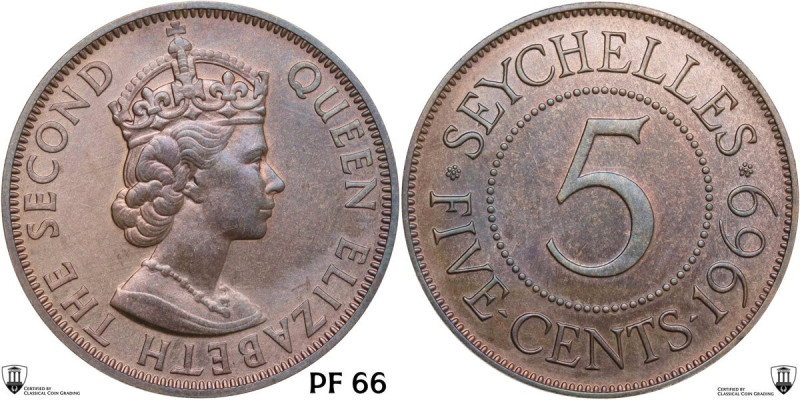 Seychelles. Elizabeth II (1952-2022). AE 5 Cents 1969. KM 16. AR. 9.73 g. 28.5 m...