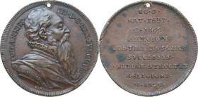 Sweden. Johann III Wasa (1568-1592). AE Medal, 1691-1771. Obv. Bust right. Rev. Inscription in nine lines. AE. 14.7 g. 33.5 mm. Opus: Johanna Clara He...
